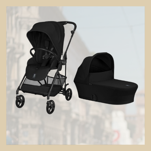 Cybex Melio babakocsi + mózeskosár, Fekete (kiállított)